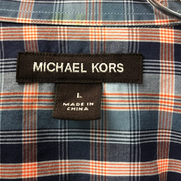 Michael Kors Plaid Button Down Shirt Size L - Picture 8 of 8